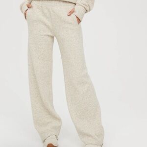 Elegant Cream Wide Leg Women's Pants